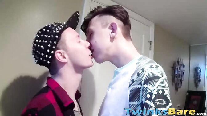 Twinks having bareback sex on camera