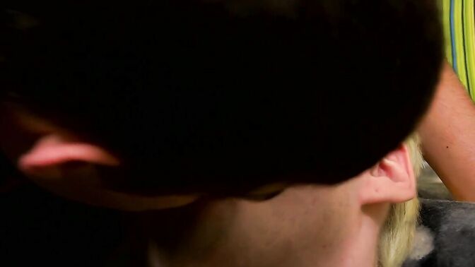 Two aroused twinks share a double dildo