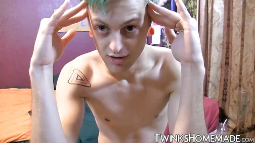 Young gay man Jason tugging his pecker