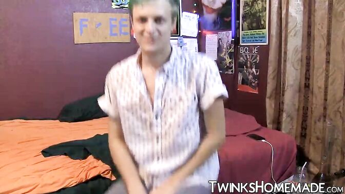 Young gay man Jason tugging his pecker