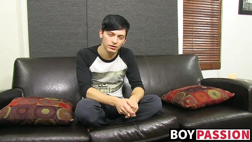 Inked homosexual plays with his cock