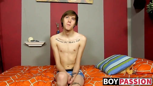 Emo boy answers questions and jerks it