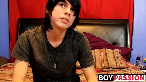 Interviewed twink strokes his fat dick
