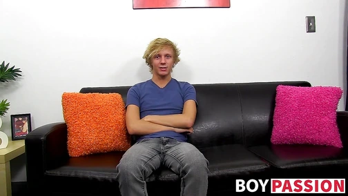 Interview before touching his wiener