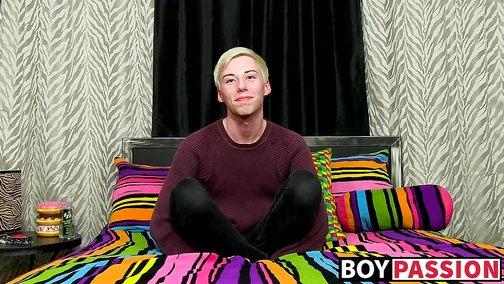 Blond twink uses anal toys on himself