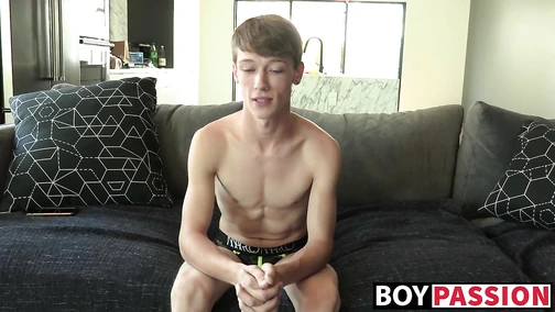 Attractive twink with large butt plug
