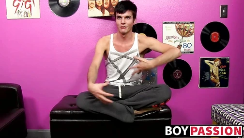 Christian enjoys intense solo pleasure session