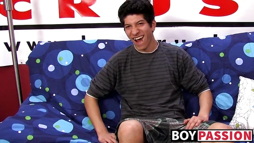 Interview and masturbating for twink