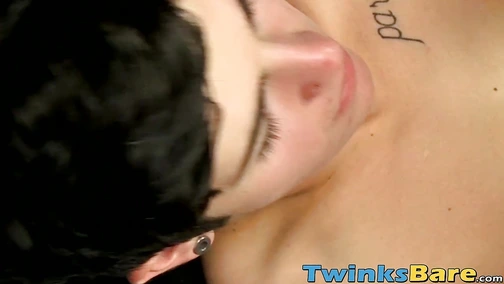 Young gay barebacked before big cumshot